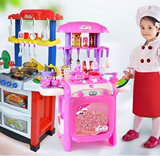 儿童过家家玩具厨房医生女孩玩具灯光音乐做饭厨房工具板凳游戏椅