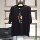 Dolce Gabbana/杜嘉班纳休闲男装2016夏季新款男士丝光棉短袖T恤