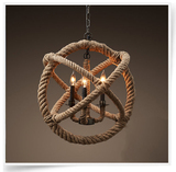 复古美式麻绳吊灯 个性创意理发店咖啡厅服装店餐厅卡座装饰灯具