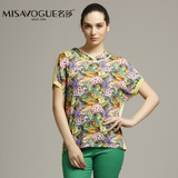 MISAVOGUE/名莎专柜正品 002z002夏装新款热带花丛图案带帽针织衫