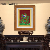 墙蛙高原荷塘画室 唐卡掐丝画 莲花 来自青藏高原的装饰画