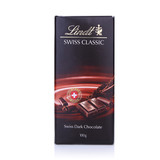 新品上架 Lindt瑞士莲经典排装纯味黑巧克力100g 进口零食