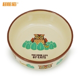 腐败猫-田田猫新款 中国风陶瓷猫碗猫食盆猫粮碗猫用品(可微波)