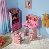 家用儿童桌椅套装幼儿园卡通学生书桌公主粉色写字桌升降学习书桌