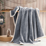 经典美式 保暖休闲复合毛毯深灰色 秋冬加厚珊瑚绒天鹅毛毯单人床