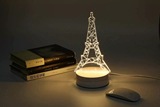普赛特埃菲尔铁塔新款三色LED 3D装饰台灯小夜灯