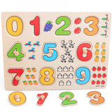 木制数字字母手抓拼板嵌板木质拼图儿童益智早教智力玩具1-2-3岁