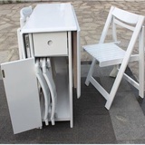 新款包邮白色餐桌折叠桌椅宜家风格 简约小户型桌椅 组合进口橡木