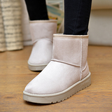 一件代发秋冬季雪地靴女平跟学生加绒加厚短筒潮棉鞋套脚靴子F01