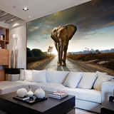型壁画立体抽象大象壁纸电视背景墙纸壁纸 客厅卧室沙发3D墙布大
