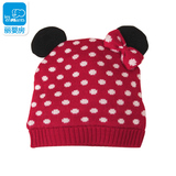 丽婴房迪士尼系列正品2015秋冬女儿童宝宝保暖舒适可爱套头针织帽