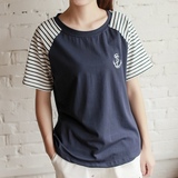 2016新款夏装森女日系学生纯棉短袖T恤女大码宽松半袖上衣打底衫