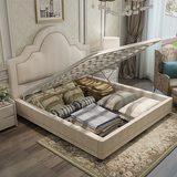 欧式双人床简约现代布艺床小户型1.8米美式棉麻婚床北欧时尚软床