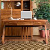 普上新款中式家用实木书桌电脑桌台式家用储物1.4米办公桌写字台