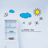 可移除墙贴 客厅卧室 儿童房幼儿园墙贴 创意装饰背景墙贴纸云朵