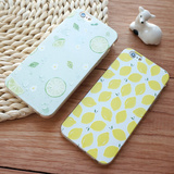 小清新柠檬iPhone6s/Plus浮雕手机壳苹果i6P5.5硅胶套日韩4.7外壳