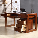 胡桃木书桌椅组合全实木电脑桌简约现代写字台书房卧室家用办公桌