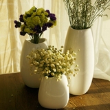 2016新款白色简约现代风格陶瓷花瓶家居客厅装饰花器促销特价包邮
