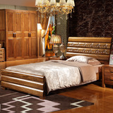 儿童床实木床1.2米现代中式实木单人床环保床 胡桃木儿童床