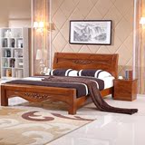 橡木床双人全实木床厚重款中式床简约现代橡木床PK榆木床水曲柳床