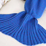 尾巴空调毯子沙发毯毛线针织午睡毯毛毯创意生日礼物美人鱼毯子鱼