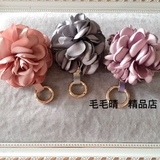 最新韩国布艺玫瑰花汽车钥匙扣 时尚包包挂件创意女士钥匙链包邮