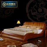 欧美圣木 实木床 现代中式1.5/1.8米双人床海棠木床 卧室家具婚床