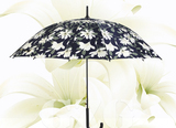 长柄自动雨伞折叠创意韩国百合花直杆伞太阳伞晴雨两用伞遮阳伞