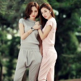欣喜诺2016春夏新款时尚韩版休闲气质后背镂空女士套装 女套装
