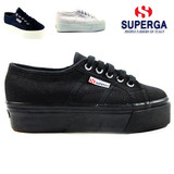 100%韩国代购 [SUPERGA]专柜正品 厚底帆布鞋 黑色外增高正品优惠