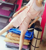 【K-SPACE】夏季新款韩版粉色吊带上衣女显瘦包臀裙两件套装