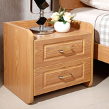 休闲板式床头柜 木床头柜 简约储物柜 木质抽屉收纳柜 1252