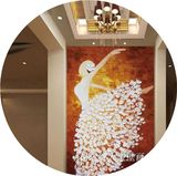 欧式抽象壁纸芭蕾舞人物油画玄关墙纸 KTV定制壁画酒店展厅壁布