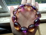 背后的幸福线*宝石级玻利维亚纯天然紫黄晶随行水晶手链