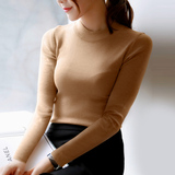 半高领毛衣女修身显瘦长袖针织打底衫秋冬季新款2015韩版纯色套头