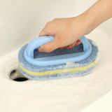 懒角落卫浴清洁刷用品浴室带把手浴缸刷地板刷海绵厕所刷子36274