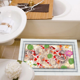 璃地板3d立体仿真可移除防水墙贴装饰贴画厕所浴室卫生间瓷砖玻