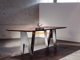 美式风格LOFT复古铁艺餐桌实木做旧工作台书桌创意咖啡桌电脑桌