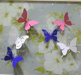 创意3D不锈钢蝴蝶立体墙贴可移除客厅电视背景墙壁贴卧室 冰箱贴