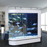 雨林鱼缸水族箱中型1.2米客厅超白玻璃屏风鱼缸带鞋柜大型1.5米