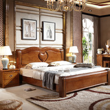 实木床橡木木质简约现代中式 高箱储物双人婚床1.8米1.5m包安装