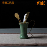 龙泉青瓷陶瓷 香道用品工具瓶日本式竹节瓶打篆空熏放七件套