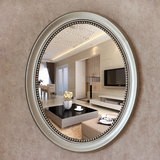 欧式复古浴室镜美式乡村装饰镜子壁挂椭圆卫浴卫生间镜子台盆镜挂