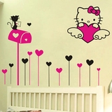 墙壁贴纸墙贴卧室温馨卡通儿童房间装饰品床头贴画爱心kitty信使