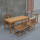 禅意家具茶桌椅组合老榆木免漆会所茶台实木仿古新中式桌客厅原木
