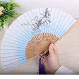 礼品日式折叠扇中国风女绢扇布艺卡通你迷折扇夏季女式动漫小扇子