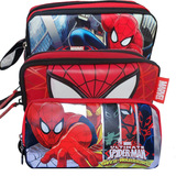 正品SPIDER MAN蜘蛛侠笔袋幼儿园小学生初高中卡通双层收纳袋笔盒
