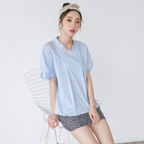 韩国东大门衬衫2016新款夏季女装韩版休闲立领短袖套头显瘦修身