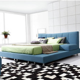 布艺床小户型可拆洗 1.8米婚床1.5米双人床 卧室布艺床储物高箱床
