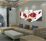 立体客厅装饰画壁画无框画简约三联沙发背景墙画中式挂画欧式花瓶
